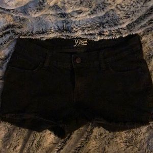 Black jean shorts
